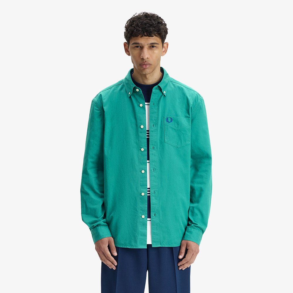 프레드페리 릴랙스드 워시드 트윌 셔츠 딥 민트(Fred Perry Relaxed Washed Twill Shirt Deep Mint) - 2