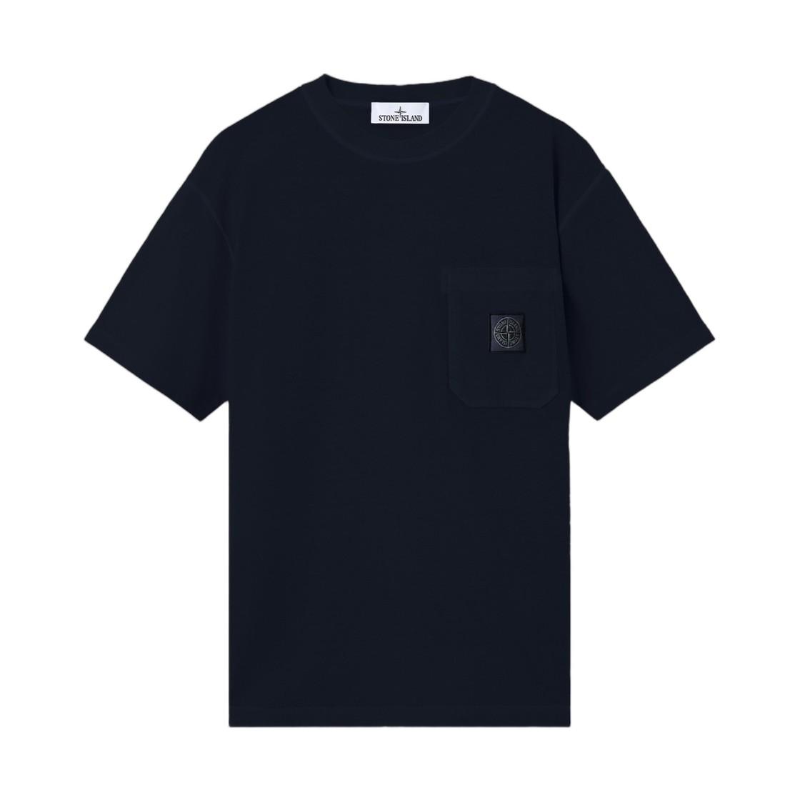 L1S1521000-32S0057-V0020 Stone Island 2100032 Organic Cotton Jersey Fissato Effect Slim-Fit T-Shirt with Compass Patch Navy Blue - 26SS