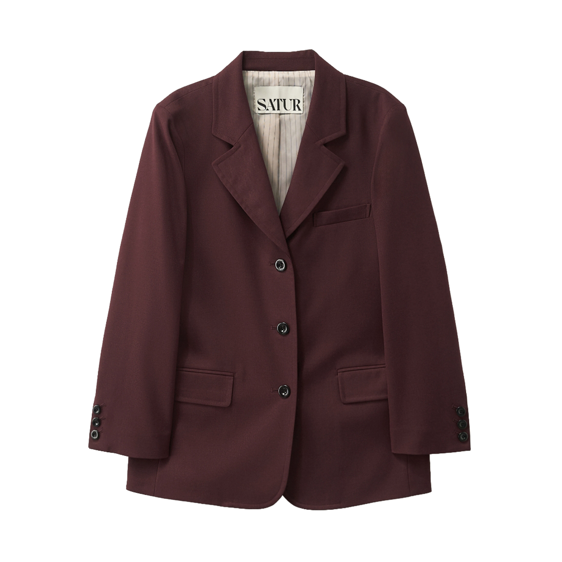 세터 우먼 쓰리 버튼 싱글 블레이저 버건디(SATUR W 3-Button Single Blazer Burgundy)