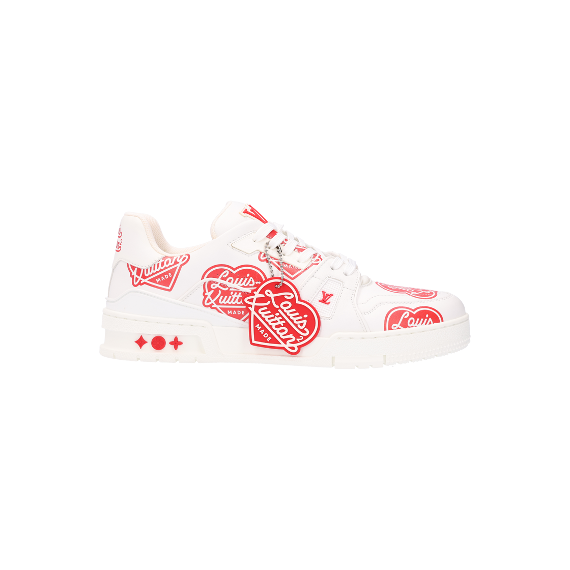 루이비통 x 니고 LV 트레이너 스니커즈 화이트 레드 7.5(Louis Vuitton x Nigo LV Trainer Sneakers White Red 7.5)