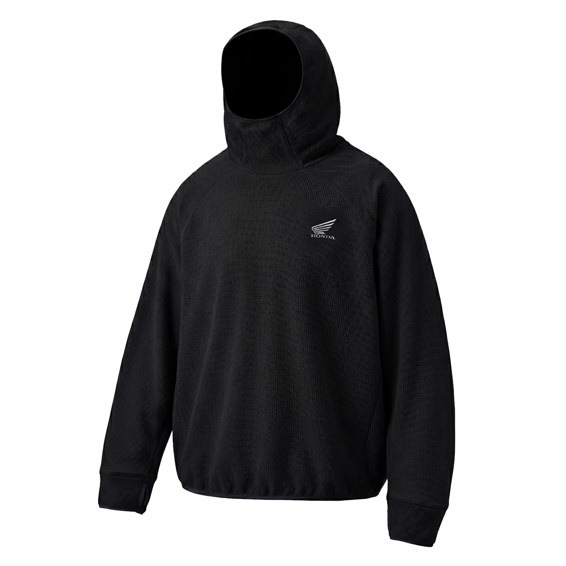 HGS1HD333ABK Honda H-Tech Waffle Back Pocket Hooded Long Sleeve Black