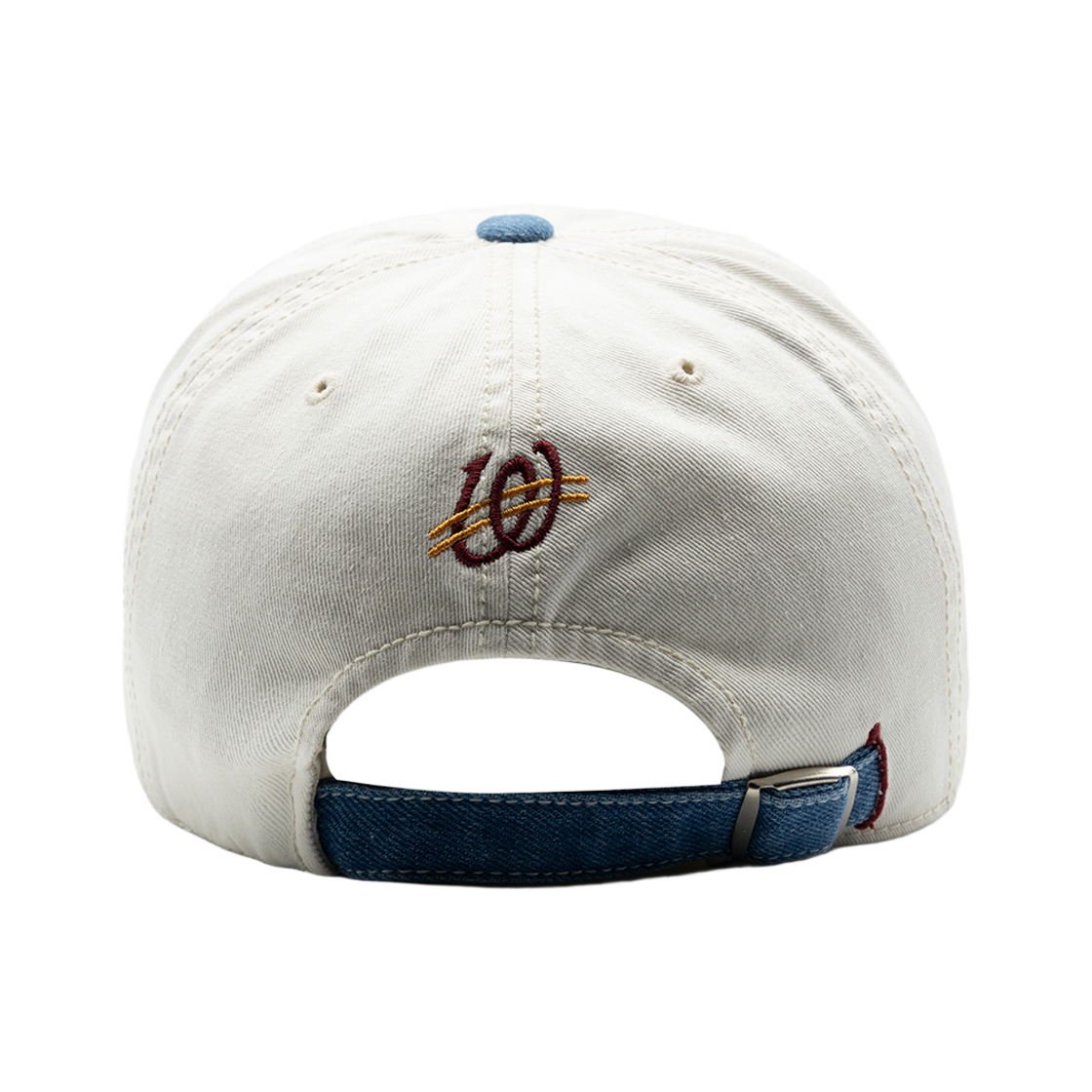 위얼드월드 레드 써클로고 와펜 데님 배색 볼캡(Weird World Red Logo Patch Denim Color Block Baseball Cap) - 4