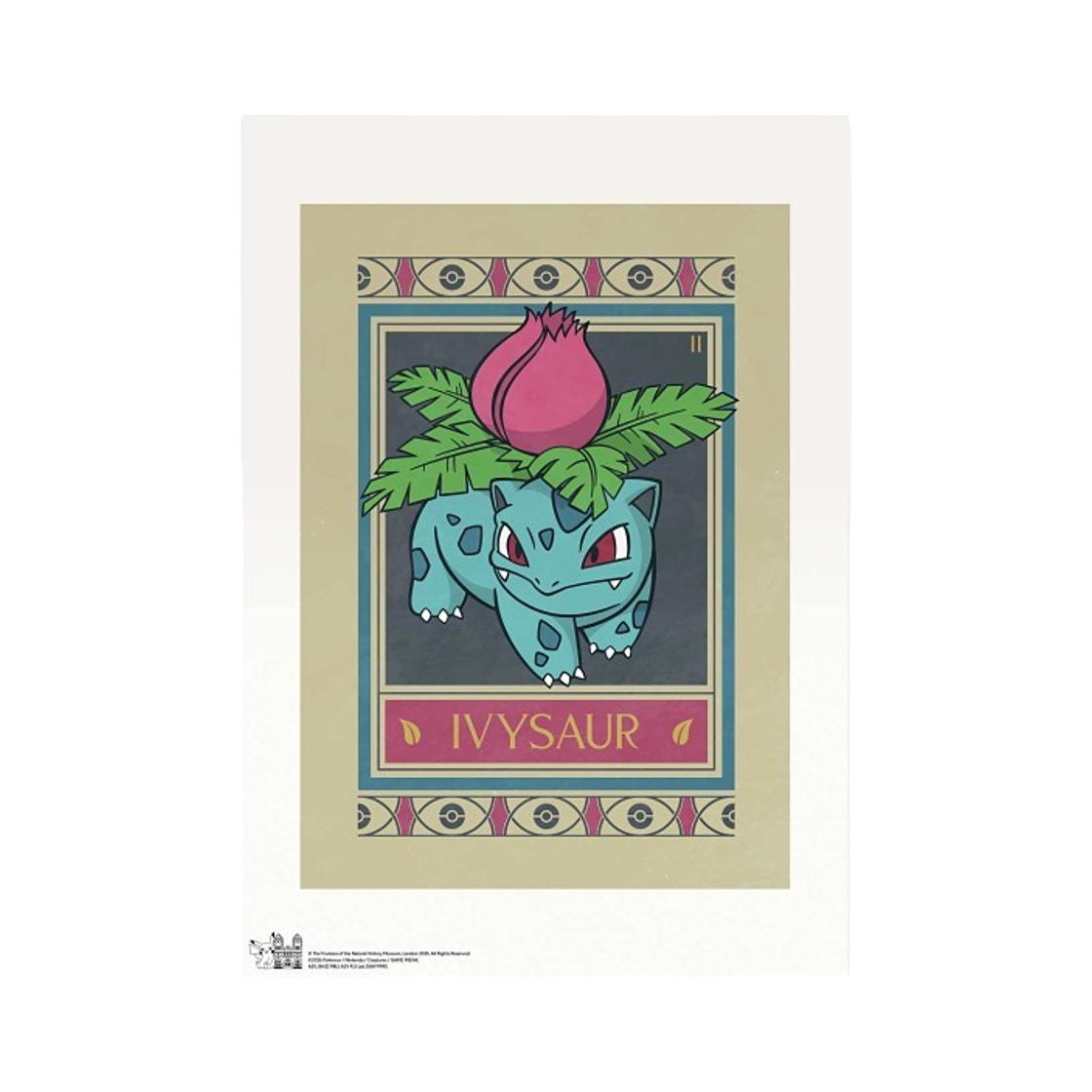 포켓몬 x 내츄럴 히스토리 뮤지엄 이상해씨 보태니컬 패널 프린트(Pokemon x Natural History Museum Ivysaur Botanical Panel Print) - 1