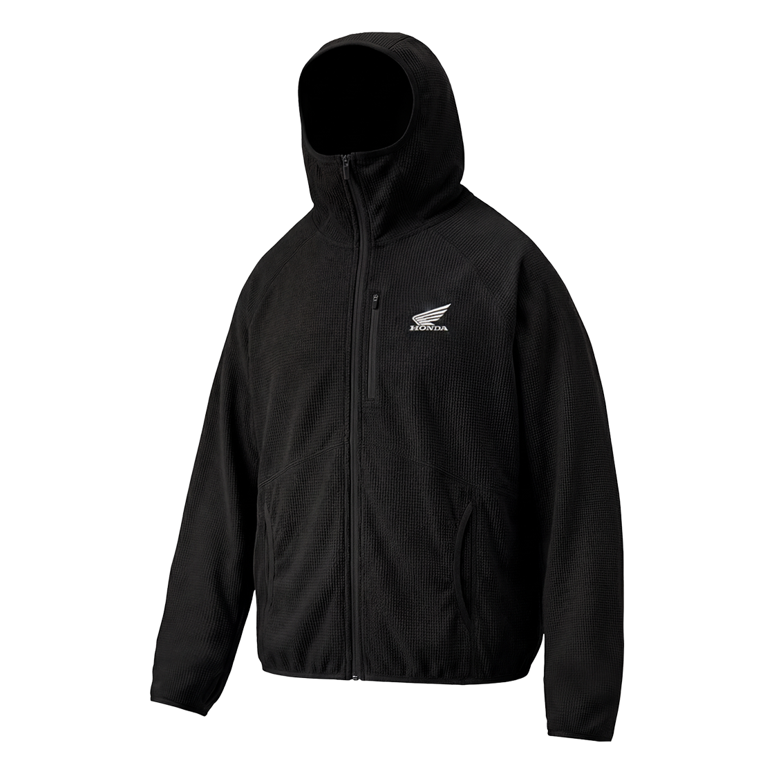 혼다 H-Tech 그리드 플리스 후디 집업 블랙(Honda H-Tech Grid Fleece Hoodie Zip-Up Black) - 1