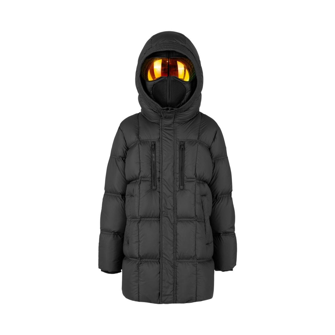 (키즈) AI 라이더스 후드 롱 다운 자켓 블랙((Kids) AI Riders Long Down Jacket with Hood Black)