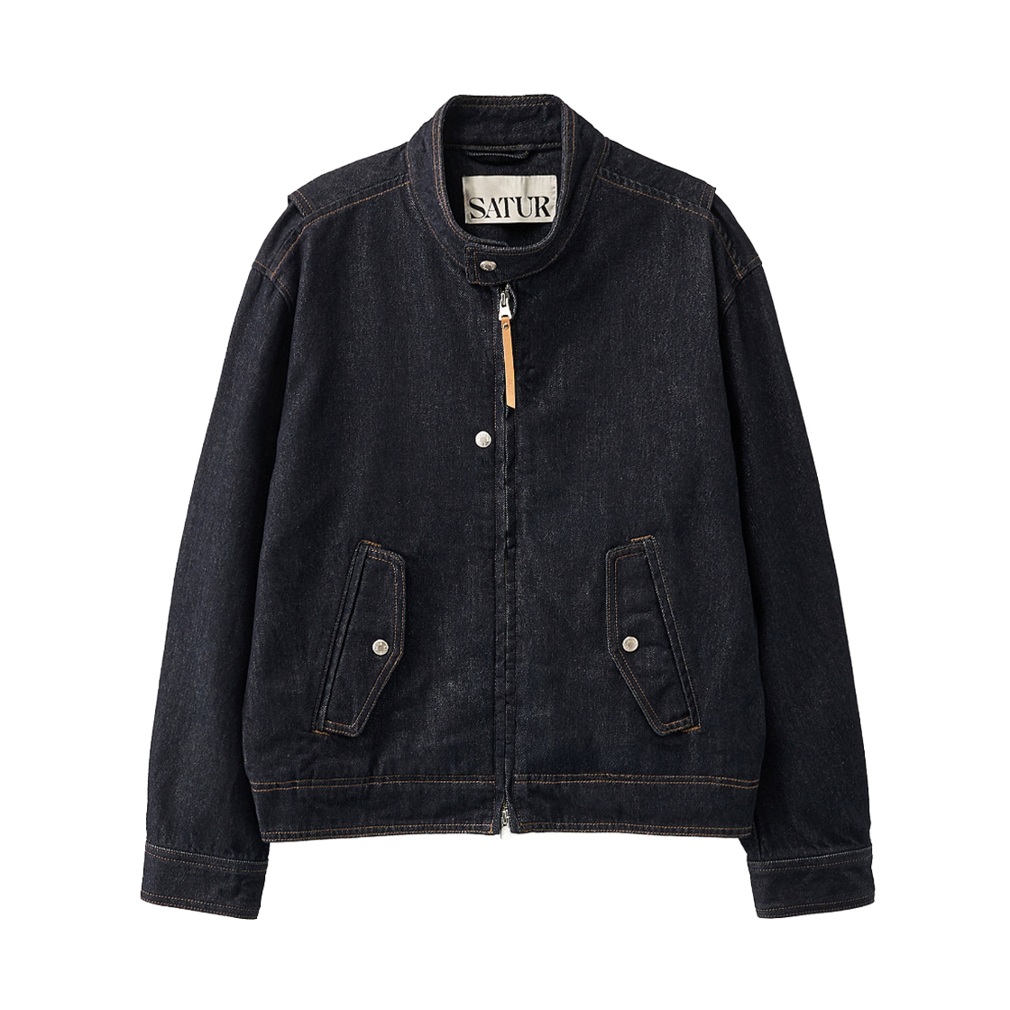 SA261MJK04INO0 [사은품 증정] SATUR Nonfade Denim Harrington Jacket Indigo