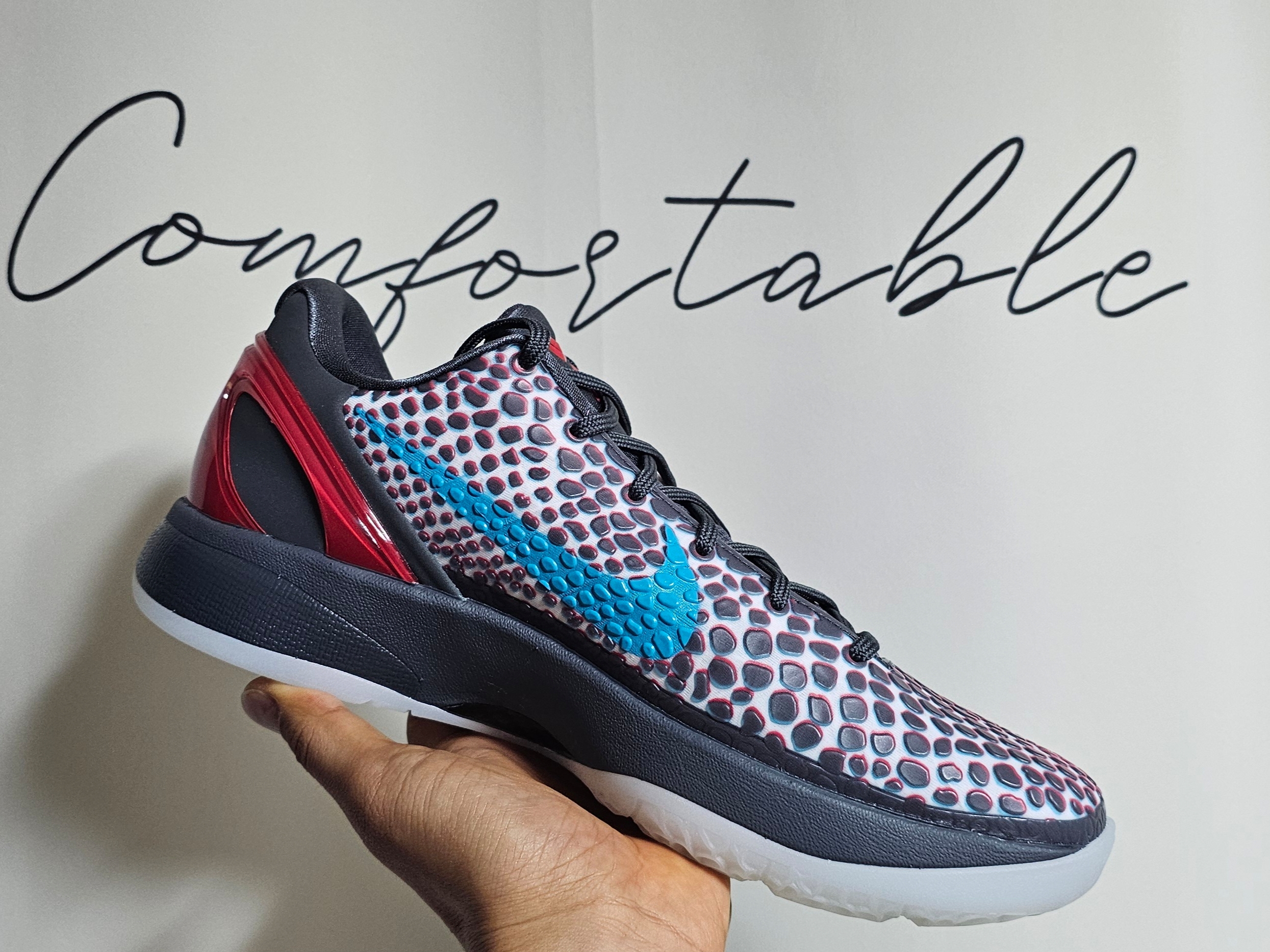 Nike Kobe 6 Protro 3D Dark Grey Chlorine Blue 착용 스타일 - 2