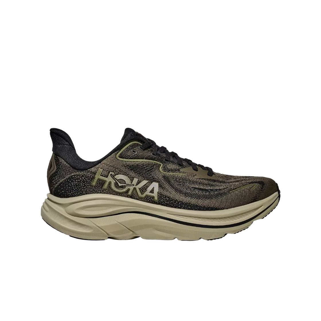 1162030-DRST Hoka Clifton 10 Dark Roast Black