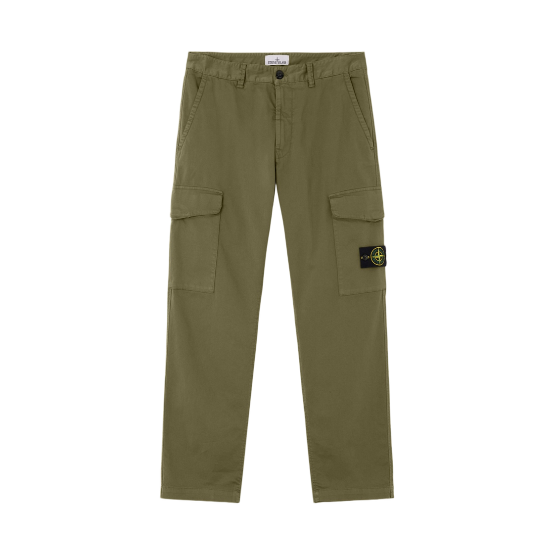 L1S1531000-23S0012-V005G Stone Island 3100023 Stretch Organic Cotton Satin Regular-Fit Cargo Trousers with Pockets Military Green - 26SS