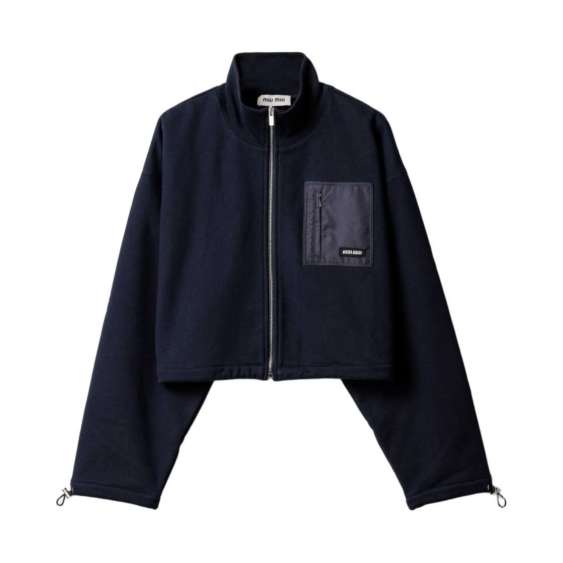 (W) 미우 미우 지퍼 플리스 자켓 블루((W) Miu Miu Zippered Fleece Jacket Blue)