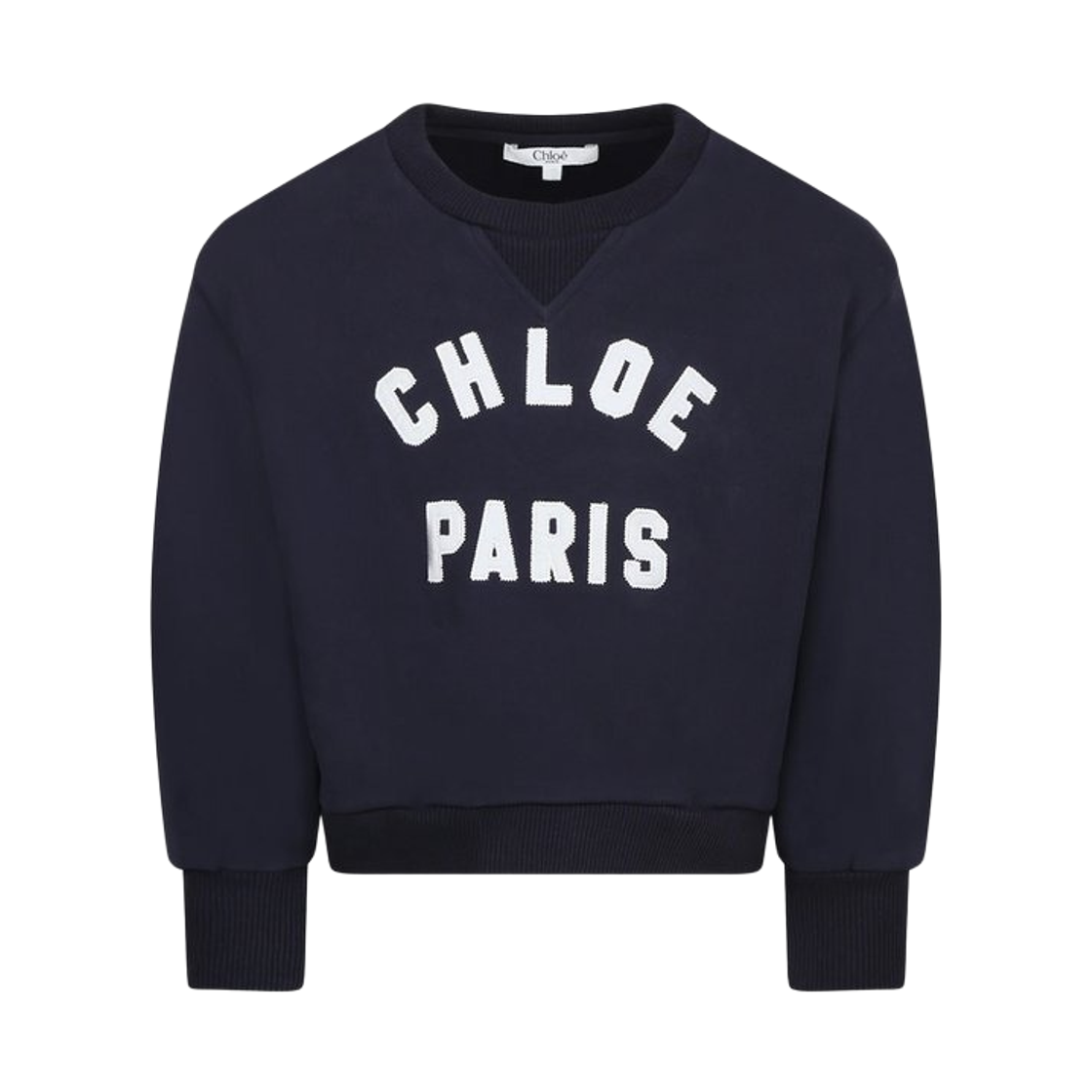 (키즈) 끌로에 자수 로고 스웨트셔츠 네이비((Kids) Chloe Embroidered Logo Sweatshirt Navy)