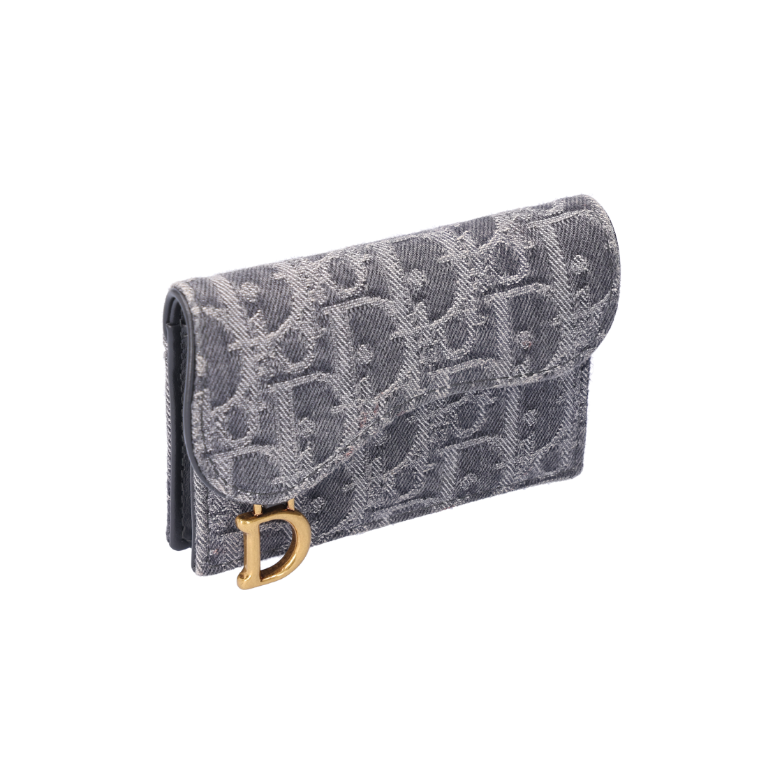 디올 S5611CDDK 새들 블룸 카드 지갑 디올 오블리크 자카드 그레이 데님(Dior S5611CDDK Saddle Bloom Card Wallet in Dior Oblique Jacquard Gray Denim)