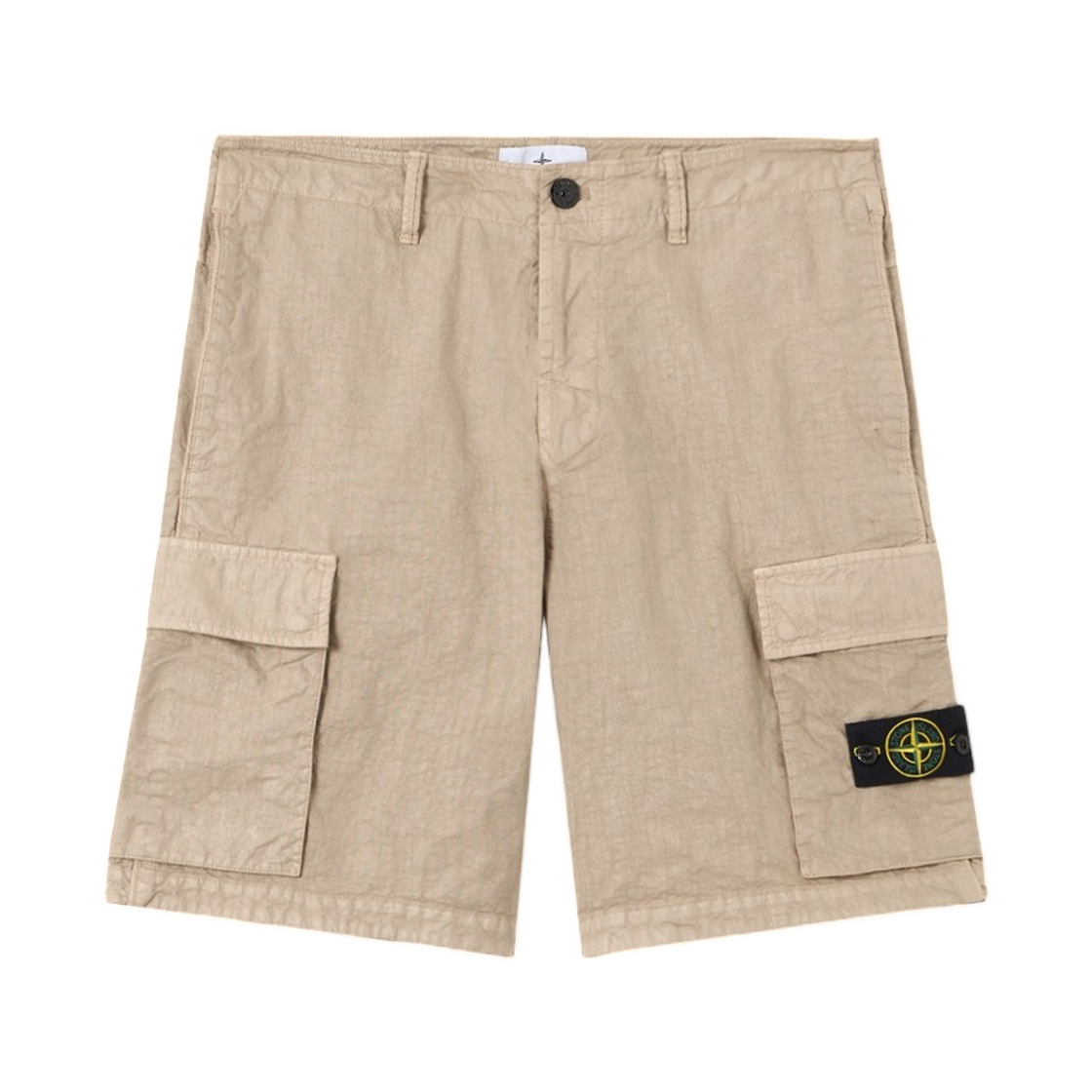 스톤 아일랜드 L100001 Organic-Look 나일론 Panama-TC Loose-와이드-Leg-Fit 카고 버뮤다 쇼츠 데저트 - 26SS(Stone Island L100001 Organic-Look Nylon Panama-TC Loose-Wide-Leg-Fit Cargo Bermuda Shorts Desert - 26SS) - 1