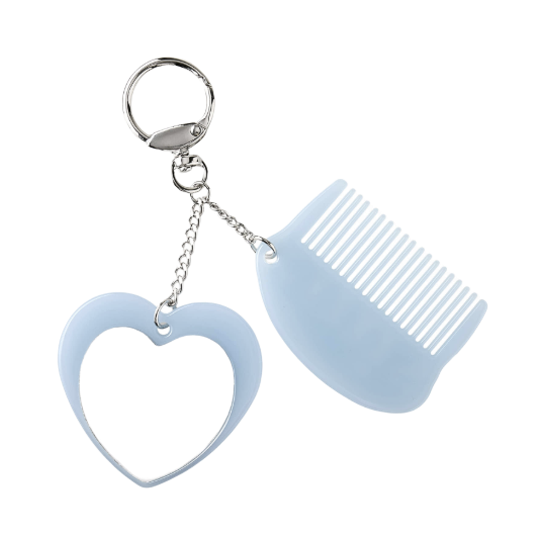 (W) 이미스 콤 & 핸드 미러 키링 파스텔 블루((W) Emis Comb & Hand Mirror Keyring Pastel Blue) - 1