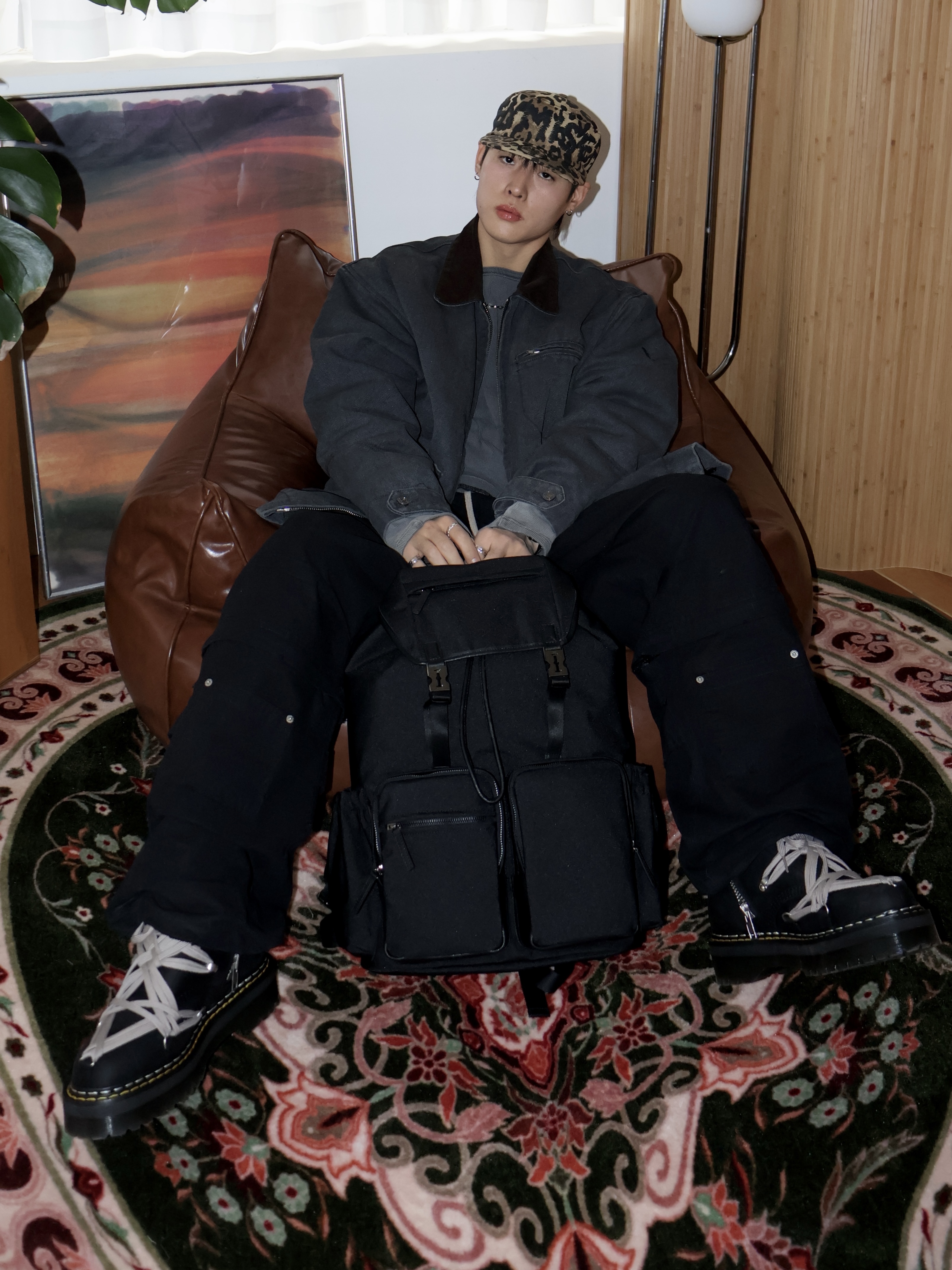 Dr. Martens x Rick Owens 1460 Quad Sole Mega Lace Boots Black 착용 스타일 - 1