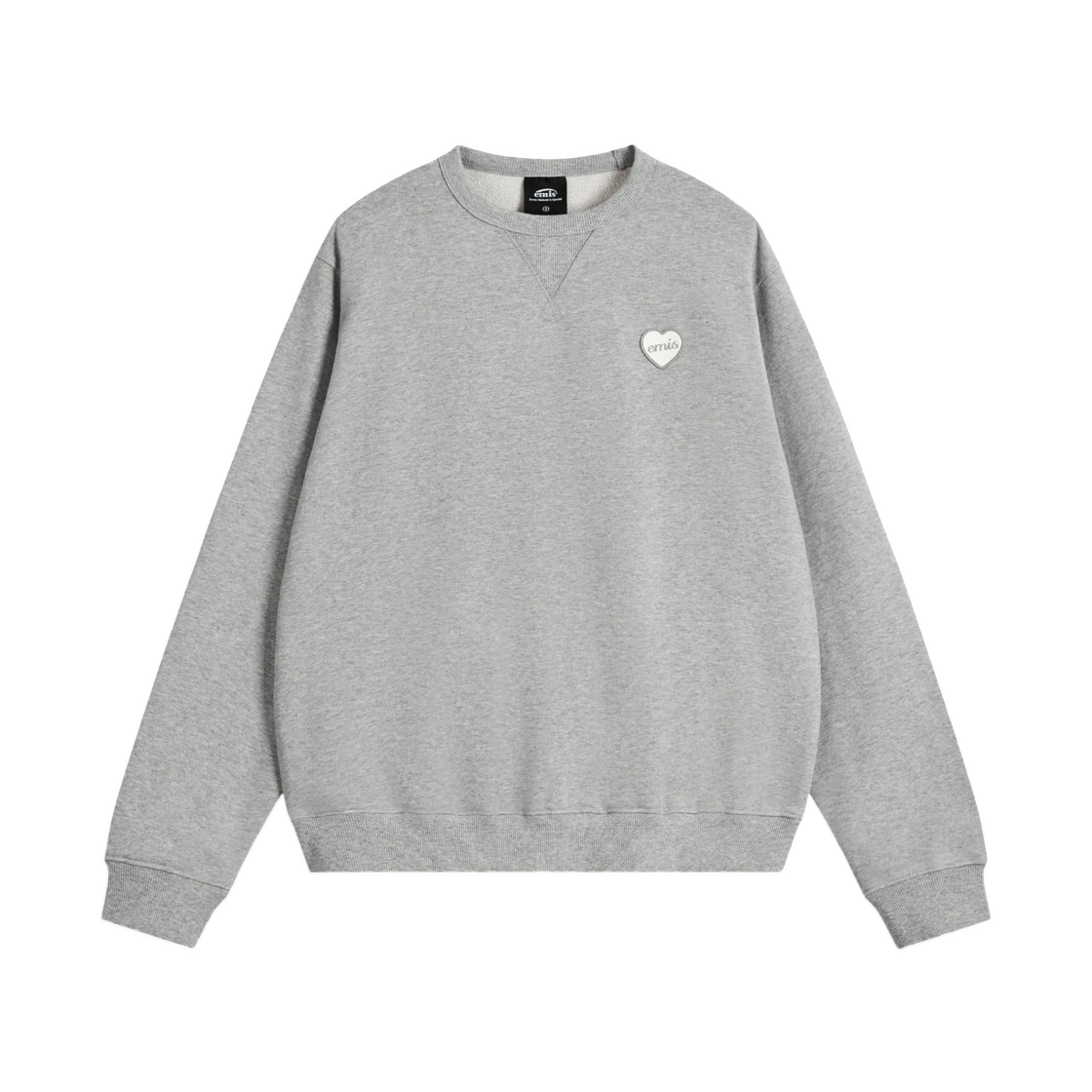 - Emis Heart Rubber Patch Sweatshirt Melange Gray
