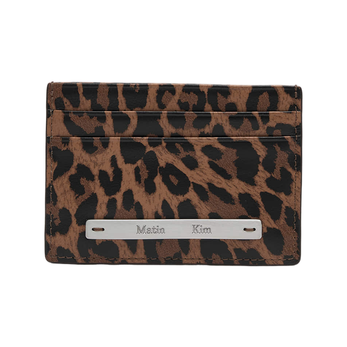 마뗑킴 레오파드 빈티지 카드 월렛 브라운(Matin Kim Leopard Vintage Card Wallet In Brown)
