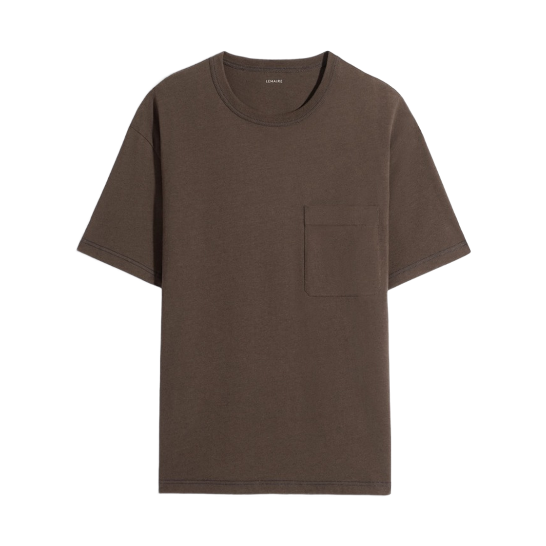 르메르 박시 숏슬리브 저지 티셔츠 리스트레토(Lemaire Boxy Short Sleeve T-Shirt in Jersey Ristretto)