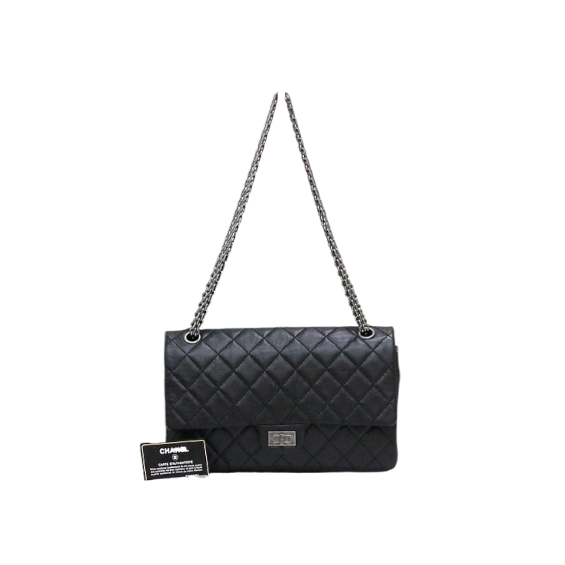 샤넬 A37587 2.55 빈티지 라지플랩 블랙 은장체인 숄더백aa61309(Chanel A37587 2.55 Vintage Large Flap Black Silver Chain Shoulder Bag) - 1
