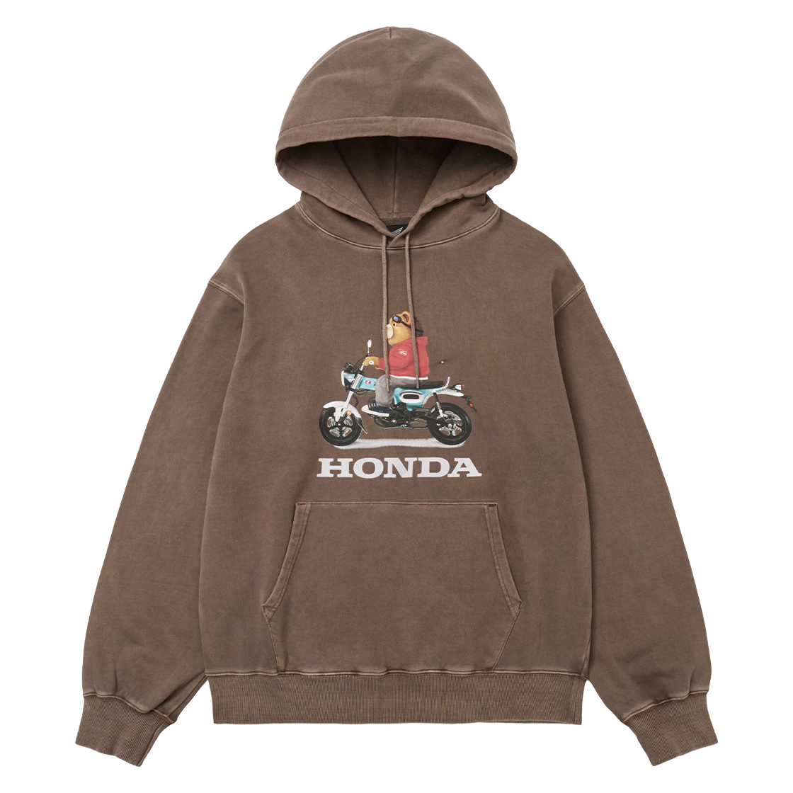 HGS1HD305SBR Honda Pigment Dax Bear Hoodie Brown