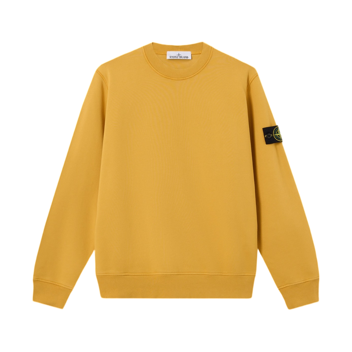 L1S1561000-60S0051-V0034 Stone Island 6100060 Organic Cotton Fleece Regular-Fit Crewneck Sweatshirt with Raglan Sleeves Mustard - 26SS