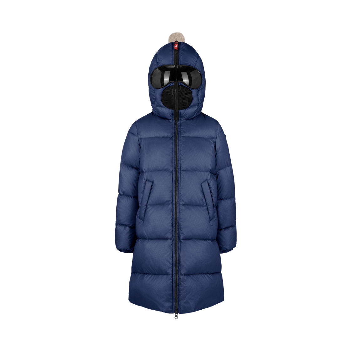 (키즈) AI 라이더스 후드 렌즈 롱 다운 자켓 인피니티 블루((Kids) AI Riders Long Down Jacket with Hood and Lenses Infinity Blue)