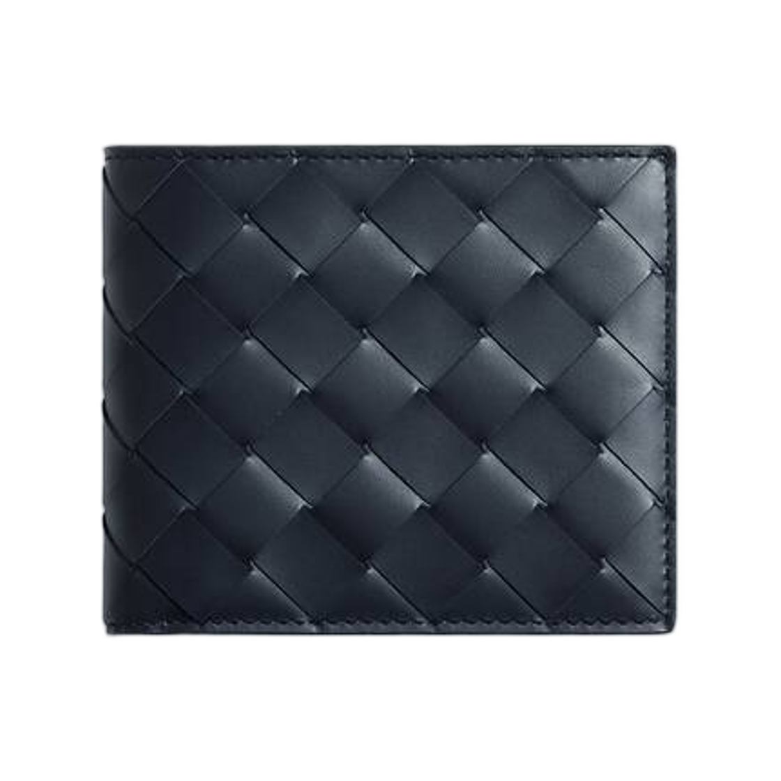 749412VCPQ64364 Bottega Veneta Intrecciato Bi-Fold Wallet With Coin Purse Midnight Basalt