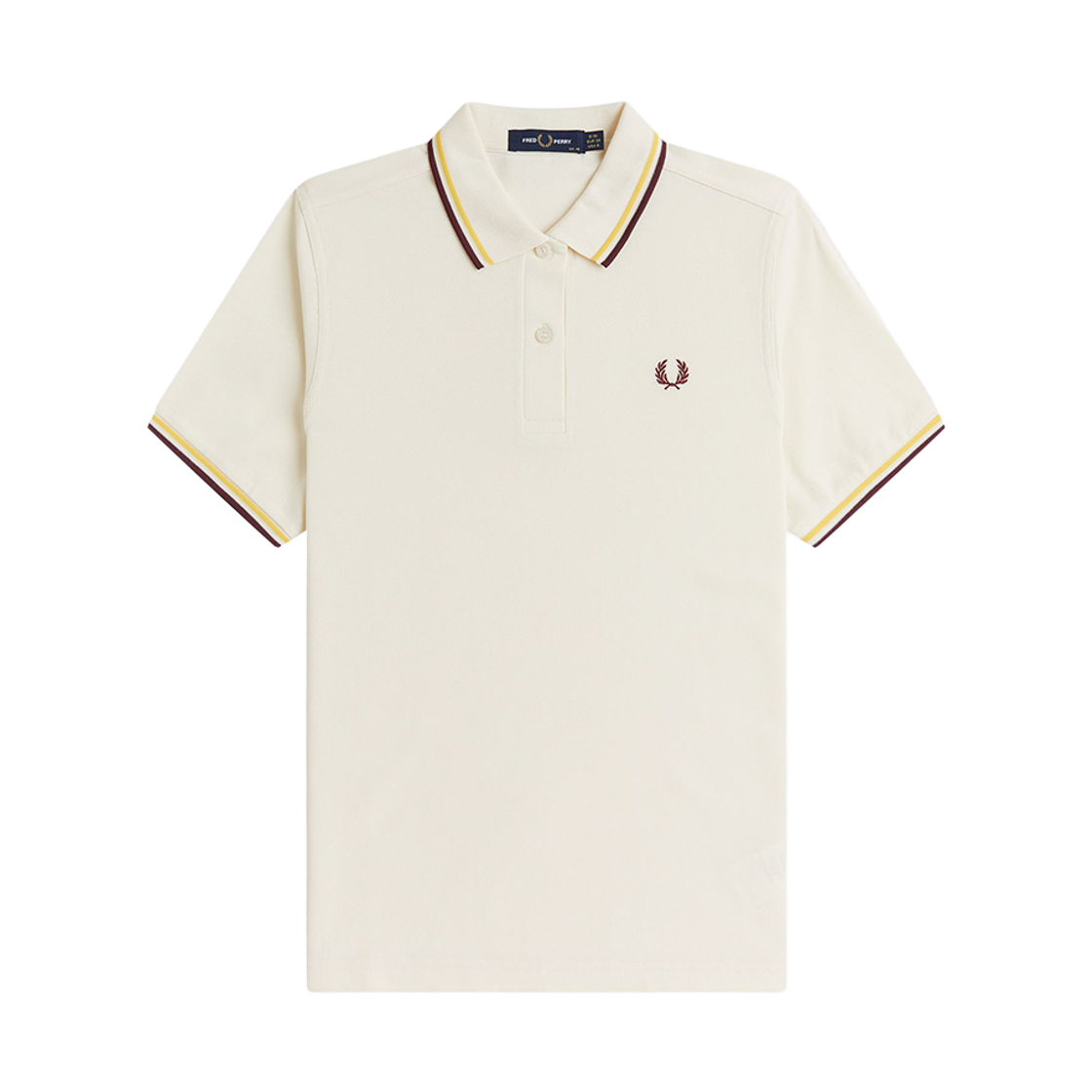 프레드페리 우먼즈 트윈 팁 프레드페리 셔츠 에크루 레몬발리 옥스블러드(Fred Perry Twin Tipped Fred Perry Shirt Ecru Lemon Barley Oxblood)