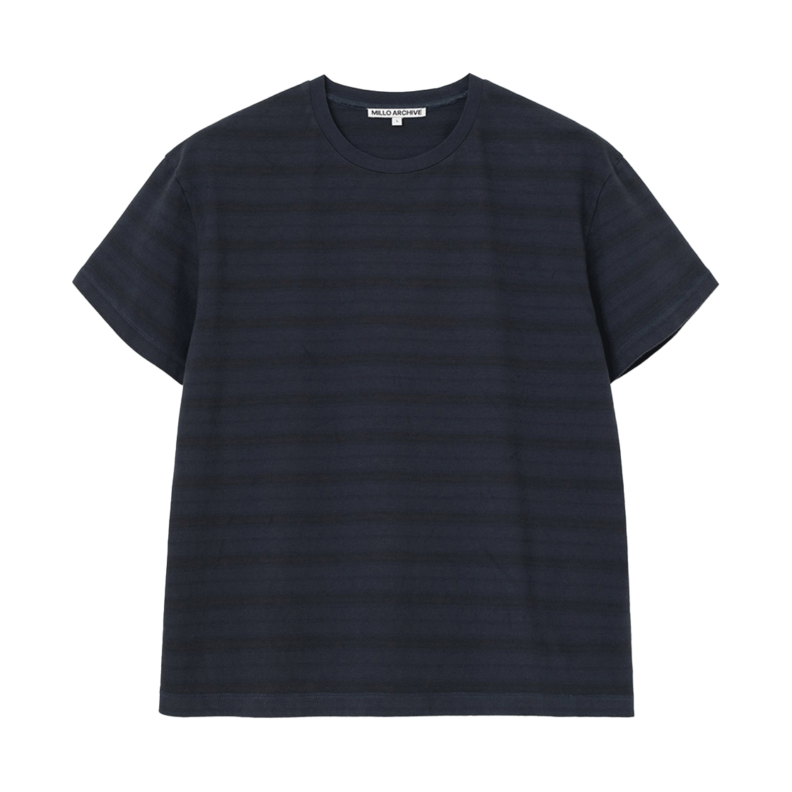 ML754NAV Millo Archive Para Dyeing Stripe T-Shirt Navy