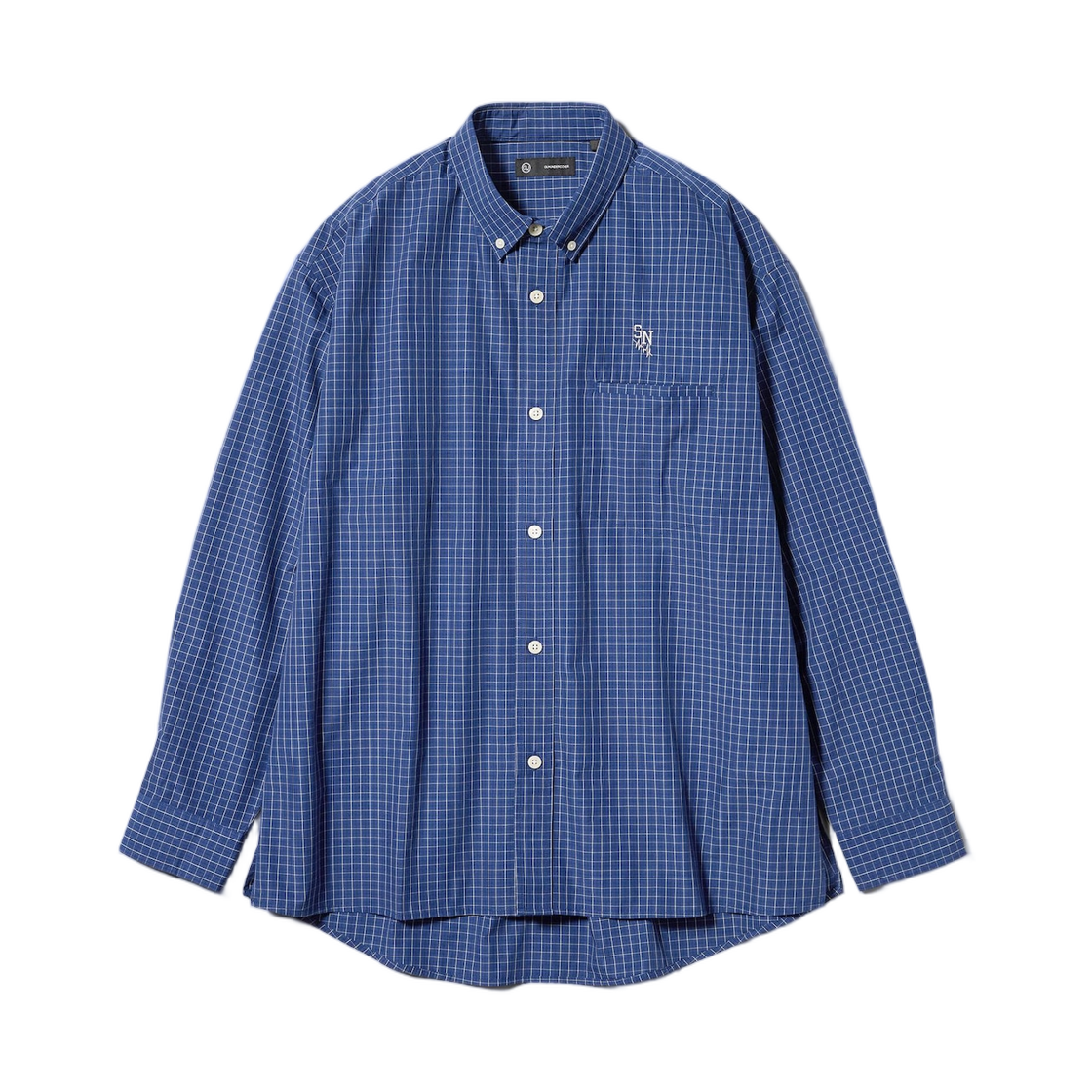 360222-66 GU x Undercover Broad Check Shirt Blue