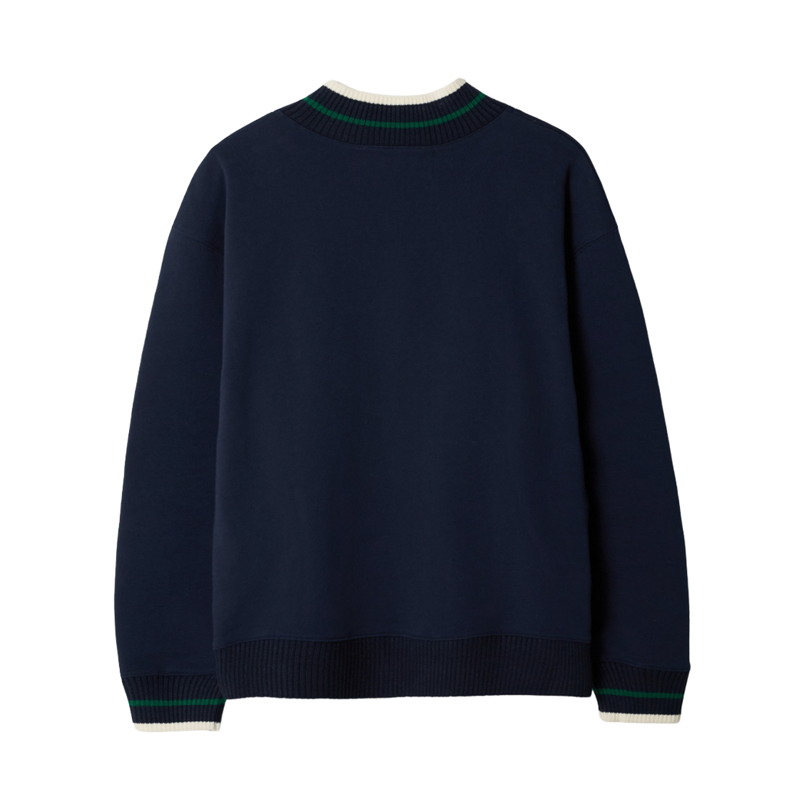 세터 립 포인트 오픈 칼라 스웨트셔츠 네이비(SATUR Rib Point Open Collar Sweatshirt Navy) - 2