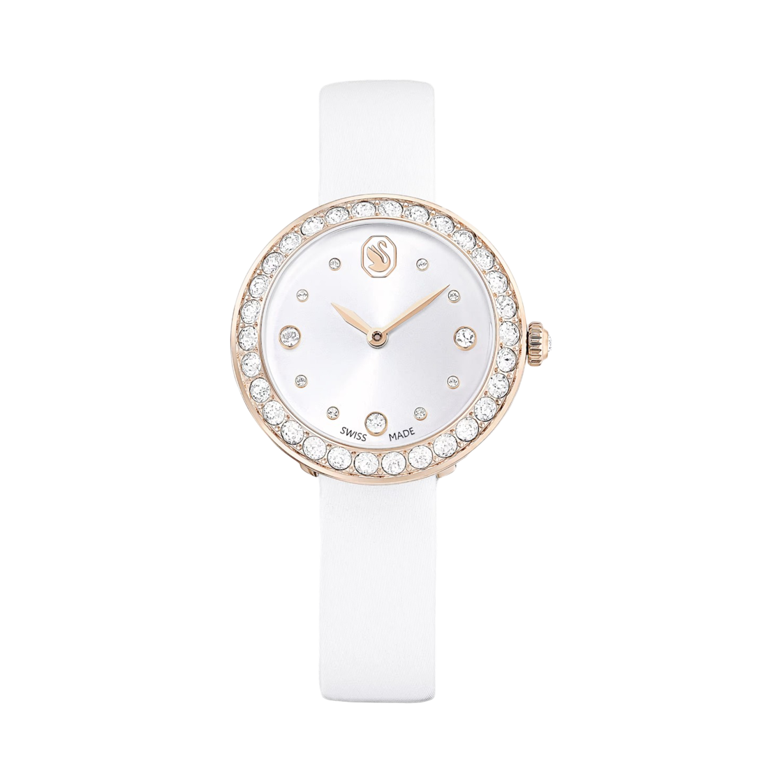 (W) 스와로브스키 매트릭스 테니스 워치 30mm 화이트 샴페인 골드((W) Swarovski Matrix Tennis Watch 30mm White Champagne Gold)