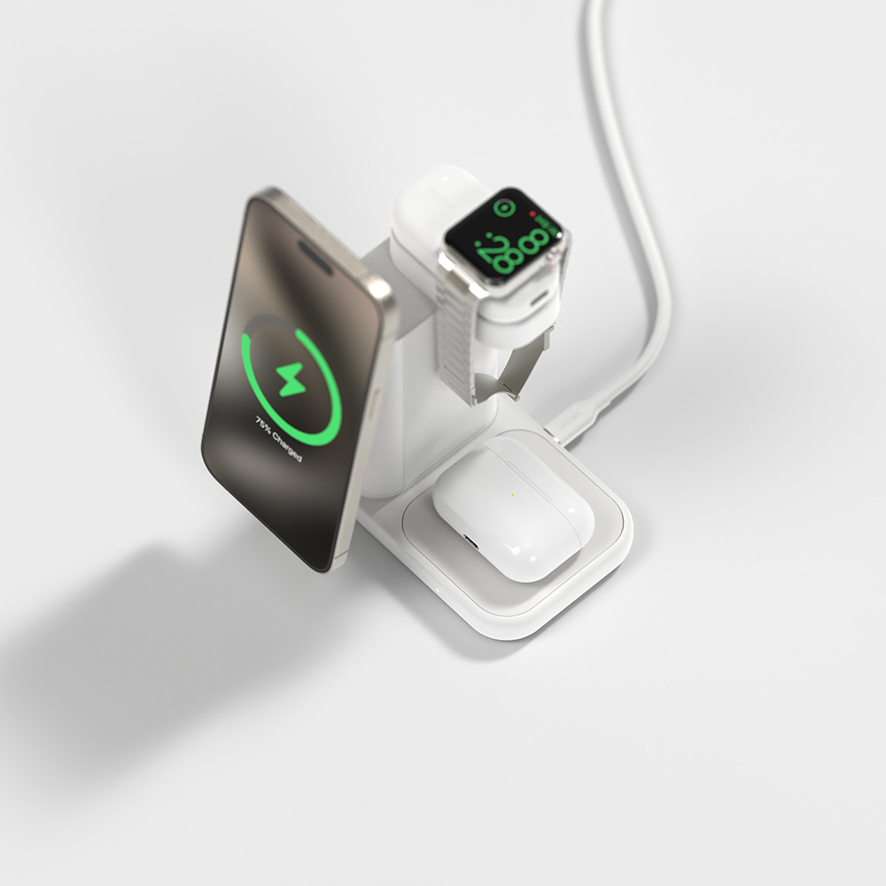 리큐엠 맥큐 3in1 맥세이프 고속 무선 충전기 QM4100(REQM 3IN1 Magsafe Fast Multi Wireless Charging objet QM4100) - 4