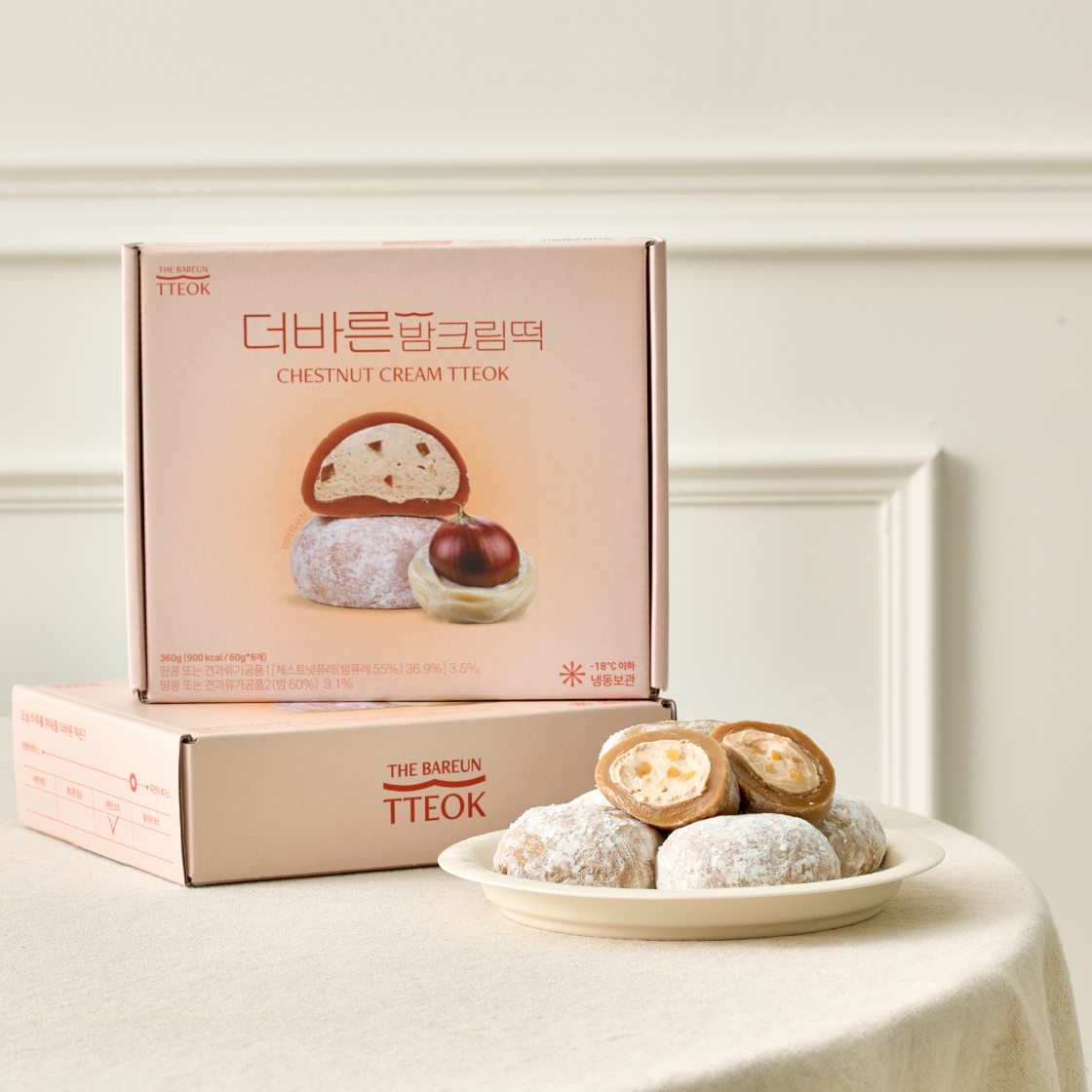 더바른떡 밤크림떡 (60g * 6개입) 1박스(THE BAREUN TTEOK Chestnut Cream Tteok (60g *6EA) 1Box) - 5