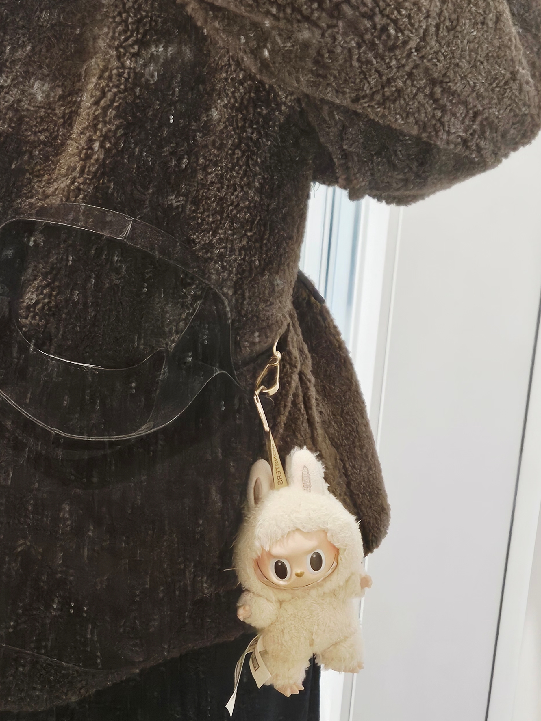 Pop Mart Labubu The Monsters Labubu Tasty Macarons Series Soymilk Keyring (Opened Case), (W) Zara Reversible Double Faced Jacket Brown 착용 스타일 - 7