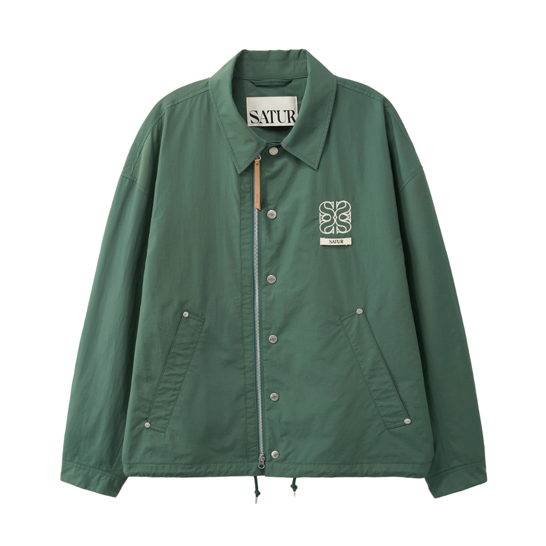세터 테오 나일론 블렌드 코치 자켓 그린(SATUR Teo Nylon Blend Coach Jacket Green)