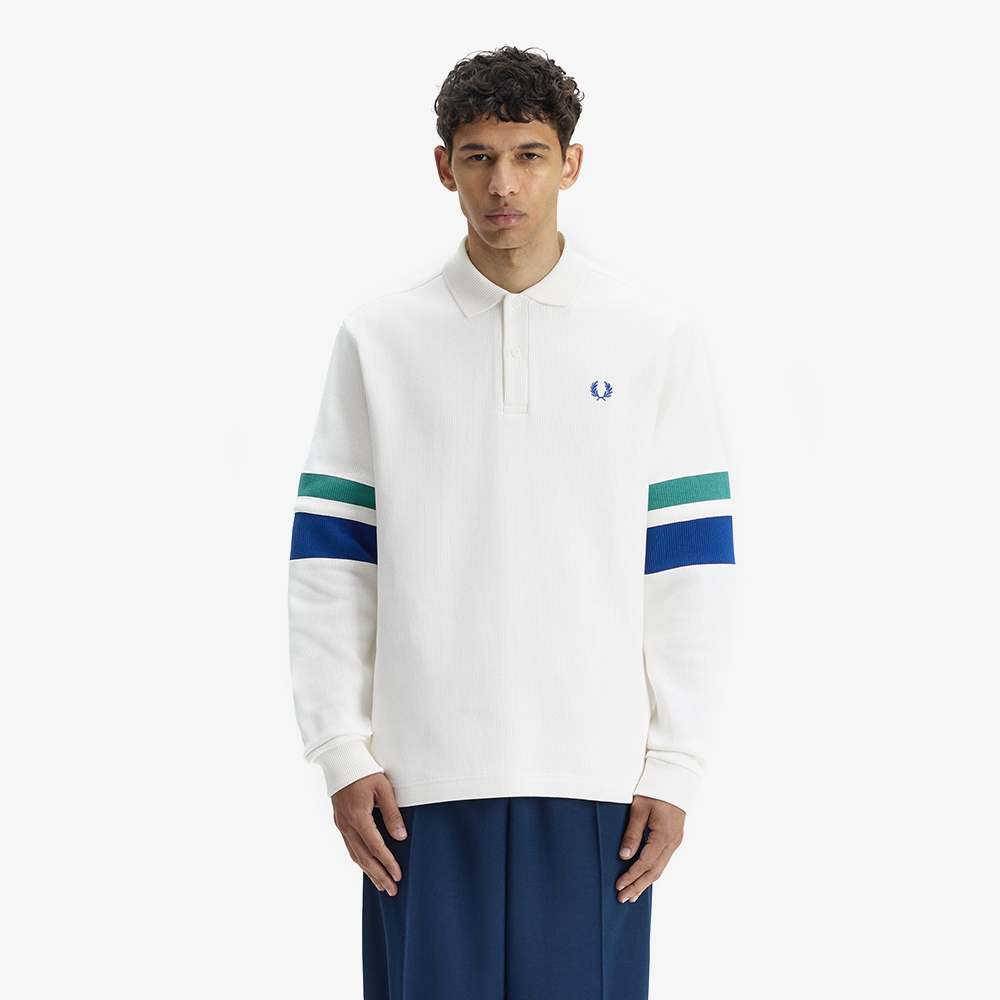 프레드페리 팁 슬리브 칼라드 스웻셔츠 스노우 화이트(Fred Perry Tipped Sleeve Collared Sweatshirt Snow White) - 3