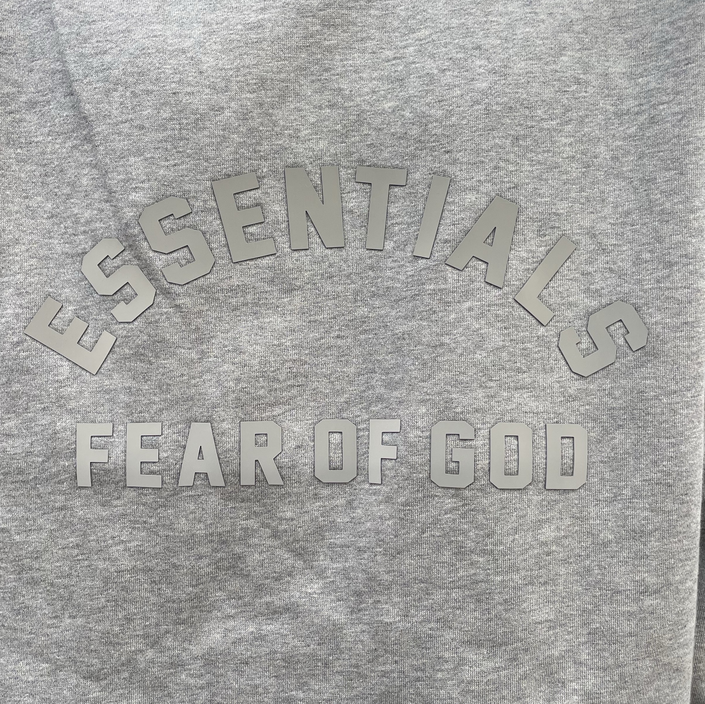 Essentials Nylon Fleece Hoodie Dark Heather Oatmeal Ink - 24SS 착용 스타일 - 3