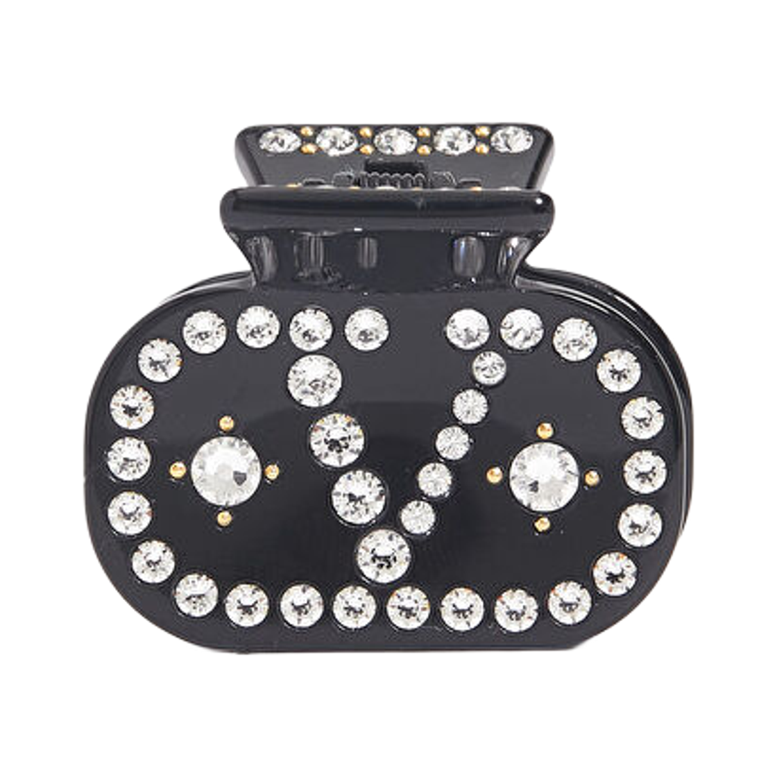 J0X64LGURFY (W) Valentino Vlogo Hair Clip Black