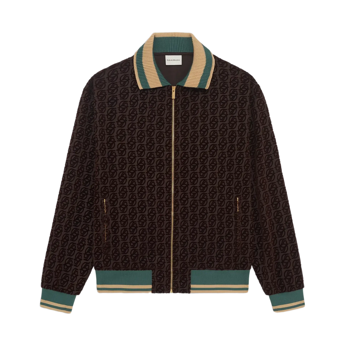 SJ008-PL159-DBN Drole de Monsieur Le Track Jacket Monogramme Dark Brown
