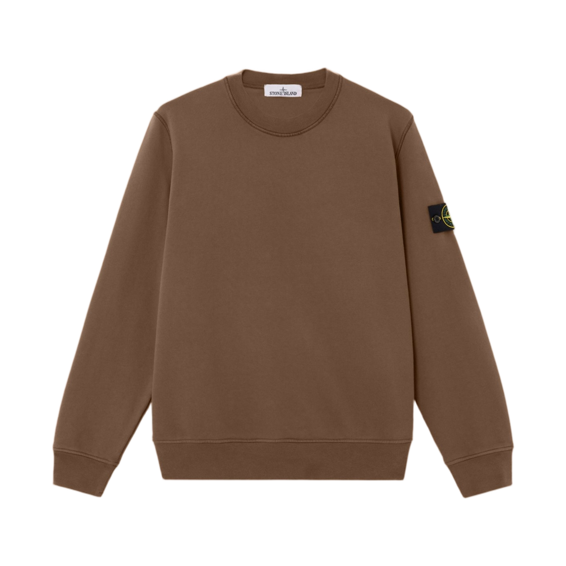 스톤 아일랜드 6100060 오가닉 코튼 플리스 레귤러핏 크루넥 스웨트셔츠 래글런 슬리브 엄버 - 26SS(Stone Island 6100060 Organic Cotton Fleece Regular-Fit Crewneck Sweatshirt with Raglan Sleeves Umber - 26SS) - 1