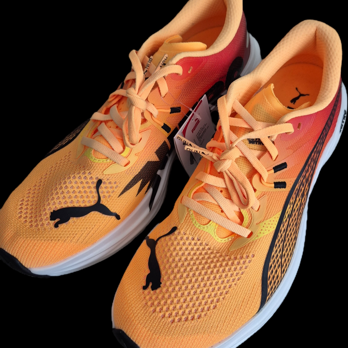 Puma Deviate Nitro 3 Fade Sun Stream Sunset Glow 착용 스타일 - 1