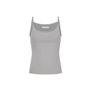 Amomento Women Sleeveless Knit Top Grey Beige - 26SS