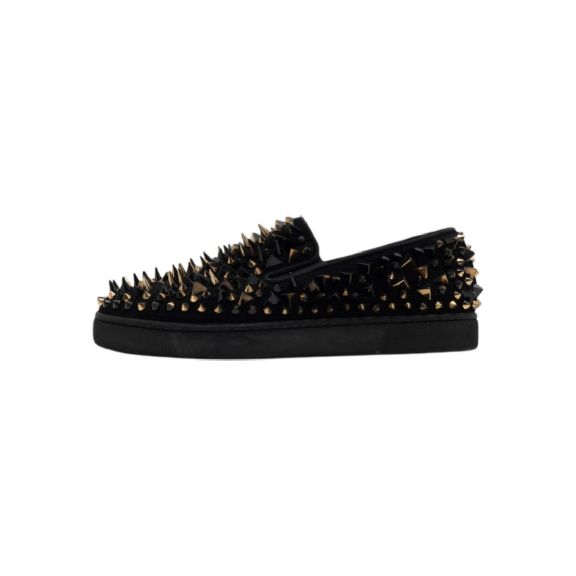 크리스찬 루부탱 1120209 블랙 스웨이드 스터드 남성 슬립온 스니커즈aa61261(Christian Louboutin Black Suede Studded Men's Slip-On Sneakers)