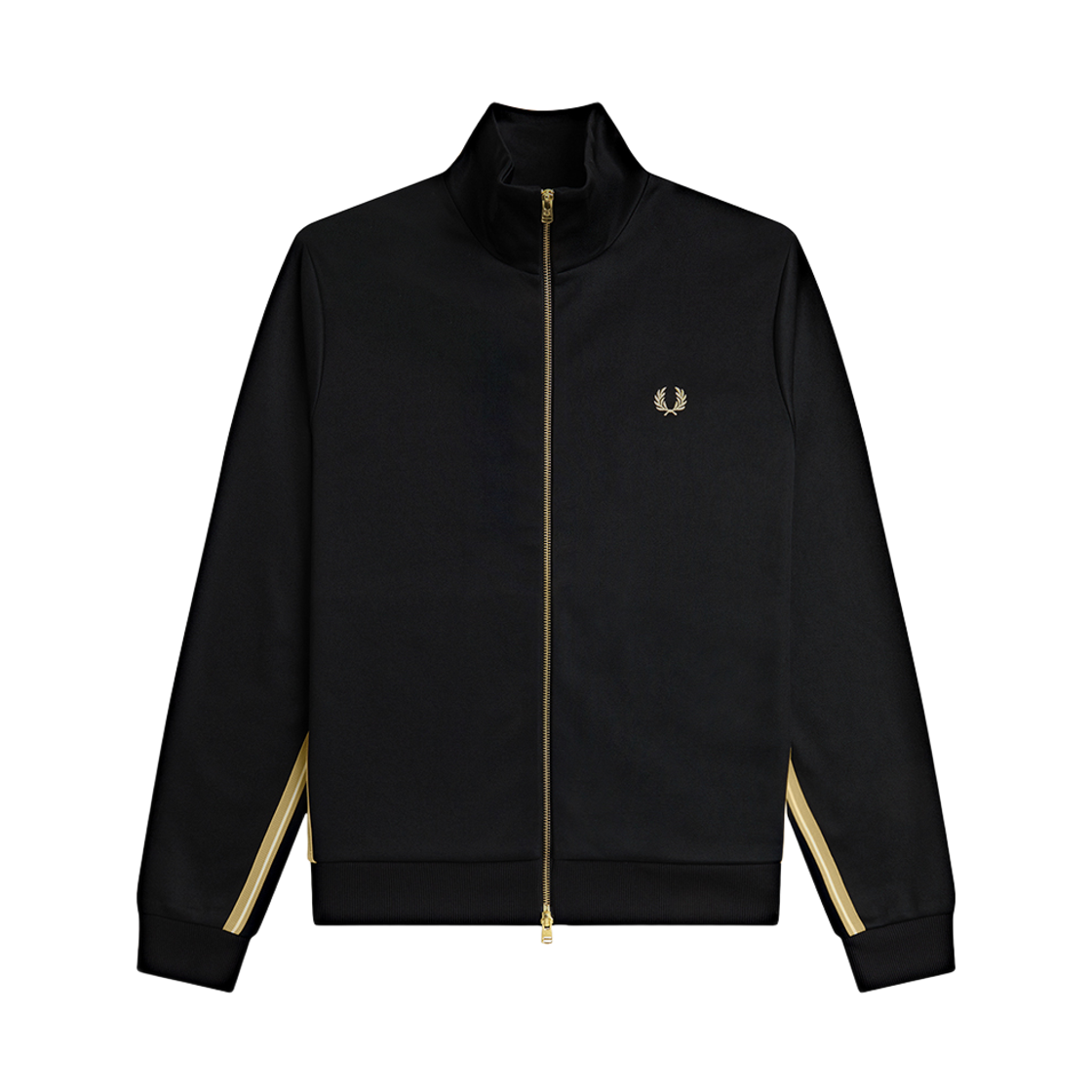 AFPM2612329-90A Fred Perry Stripe Tape Track Jacket Black Champagne