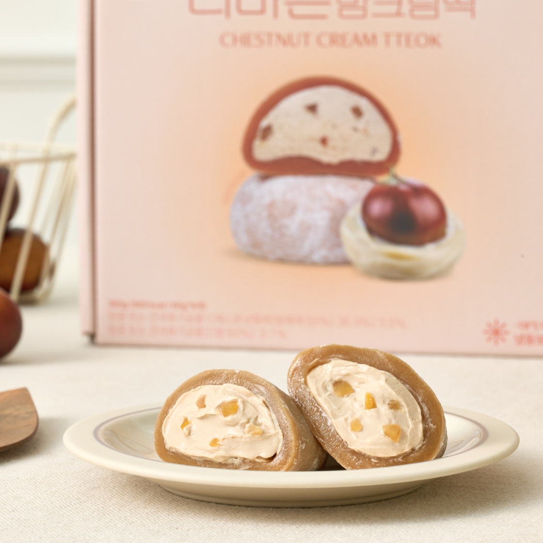 더바른떡 밤크림떡 (60g * 6개입) 1박스(THE BAREUN TTEOK Chestnut Cream Tteok (60g *6EA) 1Box) - 4