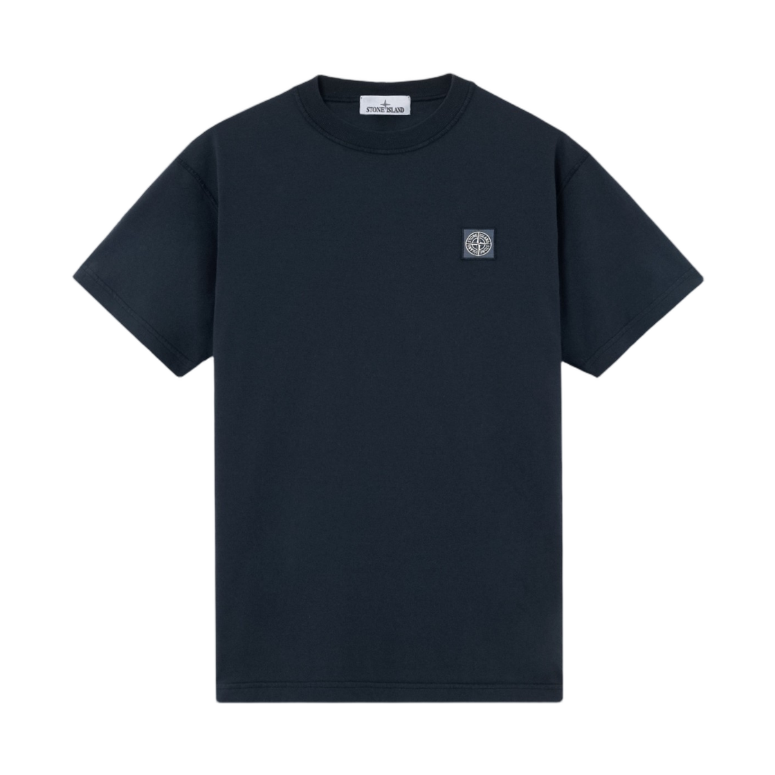 L1S1521000-26S0057-V0020 Stone Island 2100026 Organic Cotton Jersey Fissato Effect Slim-Fit T-Shirt with Compass Patch Navy Blue - 26SS