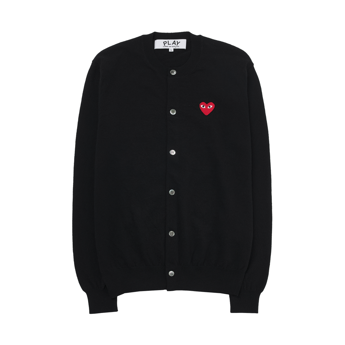 플레이 꼼데가르송 레드 하트 니트 가디건 블랙(Play Comme des Garcons Red Heart Knit Cardigan Black)