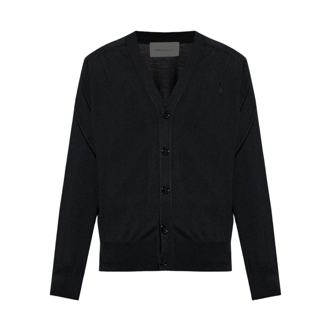 HKC384-KN0039-0180 AMI de Coeur Alexandre Mattiussi Wool Cardigan Black