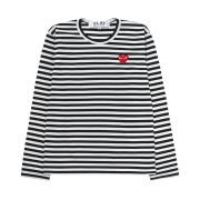 (W) Play Comme des Garcons Striped LS T-Shirt Black White